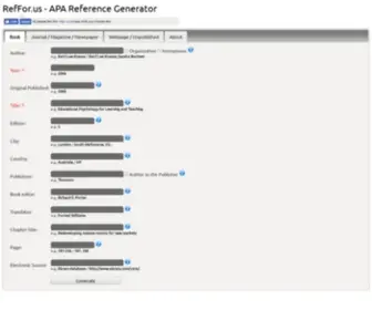 Reffor.us(APA Reference Generator) Screenshot