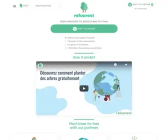 Refoorest.com(Plant trees for free from your computer with refoorest) Screenshot