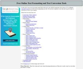 Reformattext.com(Free Online Text Formatting and Conversion Tools) Screenshot