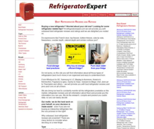 Refrigeratorexpert.com(Best Refrigerator Reviews and Ratings) Screenshot