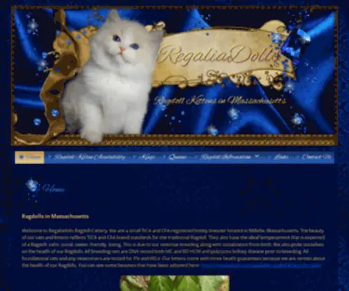 Regaliadolls.com(Ragdoll Kittens Massachusetts) Screenshot