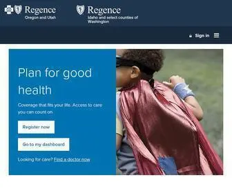 Regence.com(The most trusted name in health insurance) Screenshot