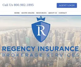 Regencybrokerage.com(Regency Insurance Brokerage Services) Screenshot