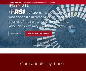 Regensportscare.com(Regenerative SportsCare Institute) Screenshot