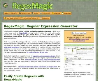 Regexmagic.com(Regular Expression Generator) Screenshot