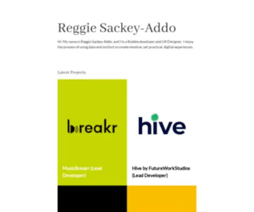 Reggiesackey.co(Reggie Sackey) Screenshot