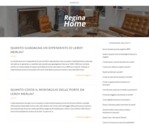 Reginahome.it(Il sito propone le risposte alle domande per vivere e arredate al meglio la propria casa) Screenshot