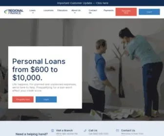 Regionalfinance.com(Personal Loans) Screenshot