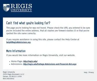 Regisadmissions.org(Regis University) Screenshot