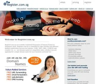 Register.com.sg(A division of IT Works Interactive Welcome to) Screenshot