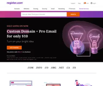 Register.com(Business Web Hosting Services and Domain Name Registration Provider) Screenshot