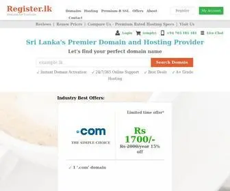 Register.lk(Sri Lanka's Premier Domain and Hosting Provider) Screenshot
