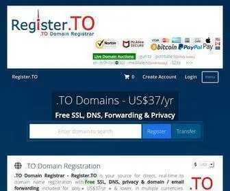 Register.to(TO Domain) Screenshot