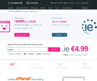 Register365.com(Domain names Ireland) Screenshot