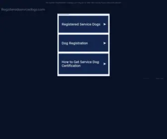 Registeredservicedogs.com(This site complies with all of the laws in the US and CANADA and Makes it easy to register your dog) Screenshot