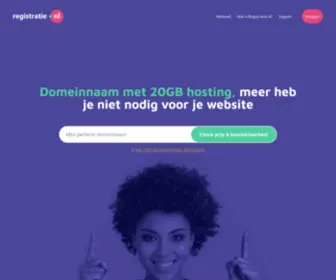 Registratie.nl(Hosting, domeinnaam, e) Screenshot