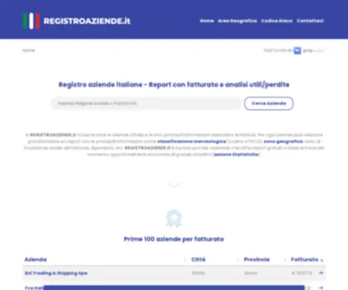 Registroaziende.it(Registro aziende italiane con fatturato) Screenshot
