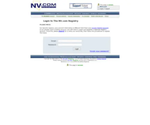 Registry.nv.com(The NV.com Registry Console) Screenshot