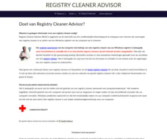 Registrycleaners.nl(Onafhankelijke recensies over registry cleaners) Screenshot