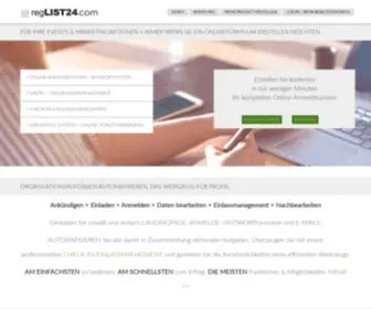 Reglist24.com(RegLIST24 Online Anmeldesystem) Screenshot