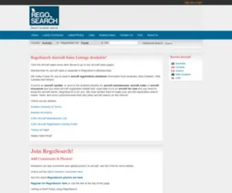 Regosearch.com(Aircraft Registration Search) Screenshot