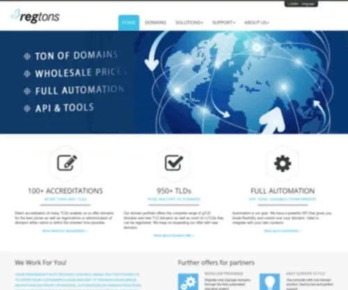 Regtons.com(Web landing page) Screenshot