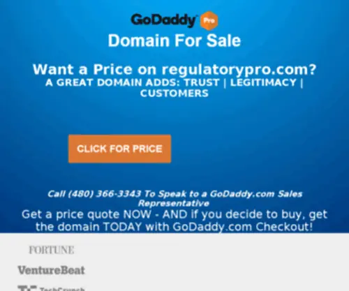 Regulatorypro.com(Forsale Lander) Screenshot