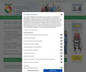 Rehacare.de(Internationale Fachmesse & Kongress für Menschen mit Behinderungen und Pflegebedarf) Screenshot