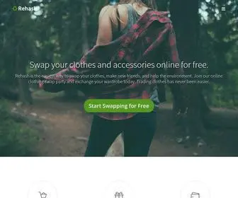 Rehashclothes.com(Trade Your Clothes Online on a Free Clothes Swapping Website) Screenshot