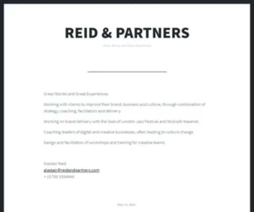 Reidandpartners.com(Great Stories and Great Experiences) Screenshot