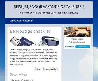Reislijstje.nl(Eenvoudige checklist) Screenshot