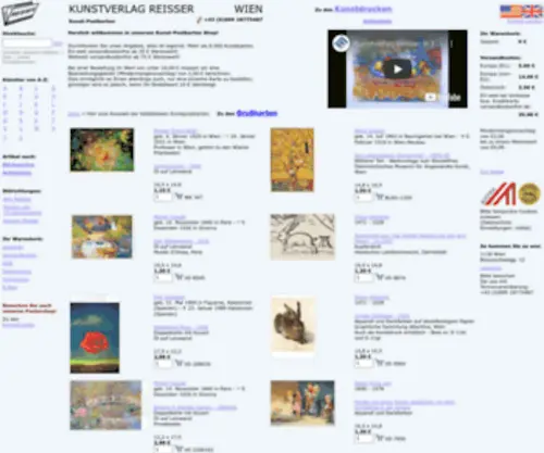 Reisser-Kunstpostkarten.de(Kunst-Postkarten Shop; Kunstkarten kaufen von Klimt, Schiele, Hundertwasser, Kokoschka, Dürer, Klee, Gogh u.v.m) Screenshot