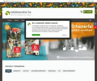 Reklameszkoz.hu(Roll-up, sajtófal, pop-up fal, strandzászló, kínáló pult, nyomda) Screenshot