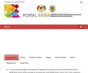 Rela.gov.my(Jabatan Sukarelawan Malaysia) Screenshot