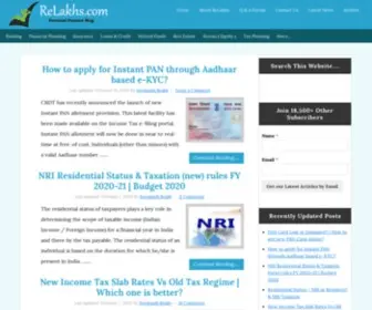 Relakhs.com(Personal Finance Blog) Screenshot
