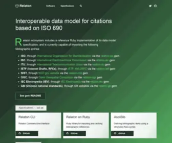 Relaton.com(Interoperable data model for citations based on ISO 690) Screenshot