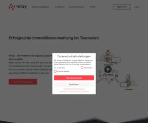 Relay.immo(Die Plattform für digitale Zusammenarbeit rund um die Immobilie) Screenshot