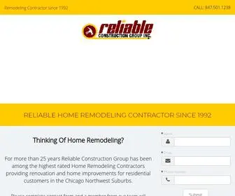 Reliableconstructiongroupinc.com(Basement, Kitchen, Bathroom and Exterior Remodeling) Screenshot