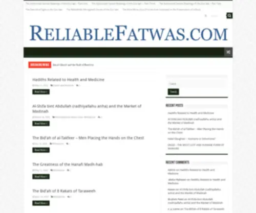 Reliablefatwas.com(Reliable Fatwas) Screenshot