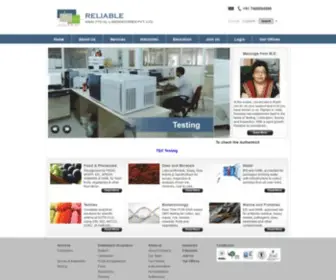 Reliablelabs.org(Reliable Analytical Laboratories Pvt) Screenshot