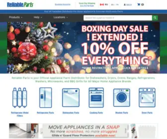 Reliableparts.ca(Appliance Parts Official Replacements from Reliable Parts) Screenshot