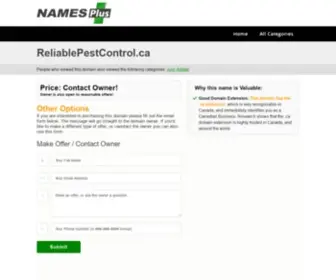 Reliablepestcontrol.ca(Pest Control Toronto) Screenshot