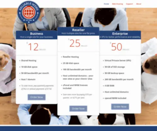 Reliablewebs.com(Reliable Webs Hosting) Screenshot