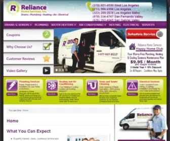 Reliancehs.com(Plumbing Company Los Angeles) Screenshot