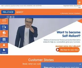 Reliancemoney.com(Consumer & Commercial Loan Finance in India) Screenshot