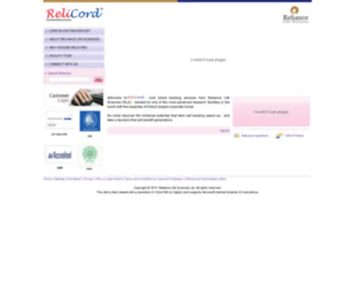 Relicord.com(Cord Blood) Screenshot