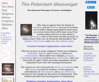 Reluctant-Messenger.com(The Reluctant Messenger of Science and Religion) Screenshot