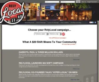 Relylocal.com(Community Campaigns to Stimulate Local Economies) Screenshot