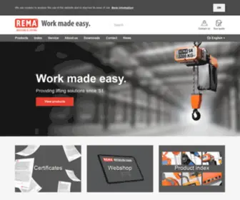 Rema.eu(REMA hoisting and lifting products since '51) Screenshot