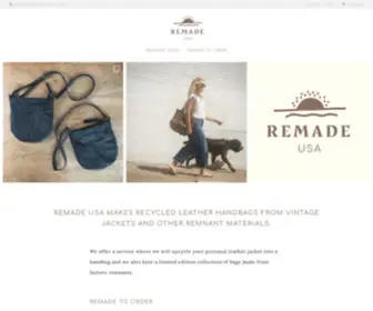 Remadeusa.com(Recycled leather handbags made from vintage jackets by Remade USA) Screenshot